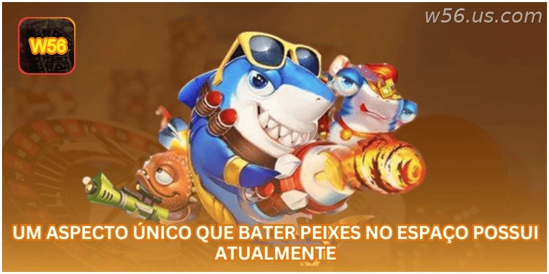 Visual temático do jogo Tiro ao Peixe Espacial na W56.