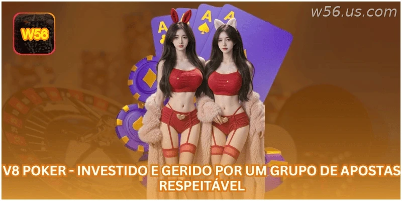 Sala V8 Poker na W56 com jogos de cartas online.